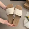 Vacation flip-flops, beach shoes, soft leather with summer one-shoulder slippers, women's outerwear, pleated casual Korean-style Application Scenario